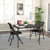 Cosco XL 38.5" Resin Fold-in-Half Card Table, Black, Wheelchair Accessible, Lightweight, Pinch-Free Locking System Cosco