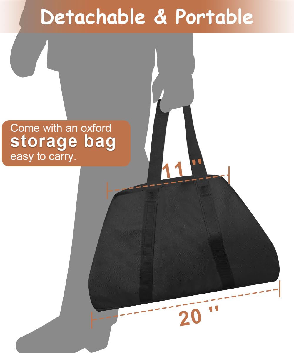 Waaliji 22.5 Inch Portable Plug Fire Pit for Camping, Heightened Detachable Outdoor Wood Burning Firepits for Outside Patio Heating, Picnic, Bonfire and BBQ with Travel Bag, Diagonal Hollow Style waaliji