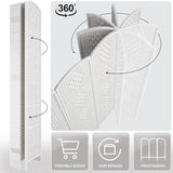 Rose Home Fashion 6 ft Tall Room Divider, Room Dividers and Folding Privacy Screens, 15.7in Privacy Screen 4 Panel Partition Temporary Wall Separation for Private, White Rose Home Fashion