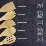 PrintSupremacy Custom Engraved Bamboo Cooking Spoons Set, Non Stick Wooden Kitchen Gadget Pan Cookware, Baking Gift for Housewarming Wedding Birthday, Chef Foodie Gift (Custom, 5 Pieces) PRINT SUPREMACY