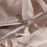 Silk Like Satin Bedding Twin Light Pink Duvet Cover Set Soft Silky Ruffle Comforter Cover Sexy Hotel Silky Bedding Sets 1 Duvet Cover 1 Pillowcase (Twin, Light Pink) Bedding_Dreamer