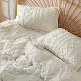 Bedsure Boho Twin Duvet Cover, Soft & Comfortable Elegant Design Boho Bedding for Decoration, Machine Washable Comforter Cover for All Seasons,Includes 1 Duvet Cover & 1 Pillow Sham,Beige Bedsure