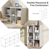 Sweetcrispy 6 Cube Storage Organizer - Open Cube Bookshelf with 3 Removable Back Panels, Display Storage Bookcase for Living Room, Bedroom, Entrance Hall, Home Office，36" L×11.6" W×24" H, White Sweetcrispy