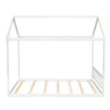 Bellemave White Montessori House Bed Frame for Kids and Teens - Queen Size with Headboard Bellemave