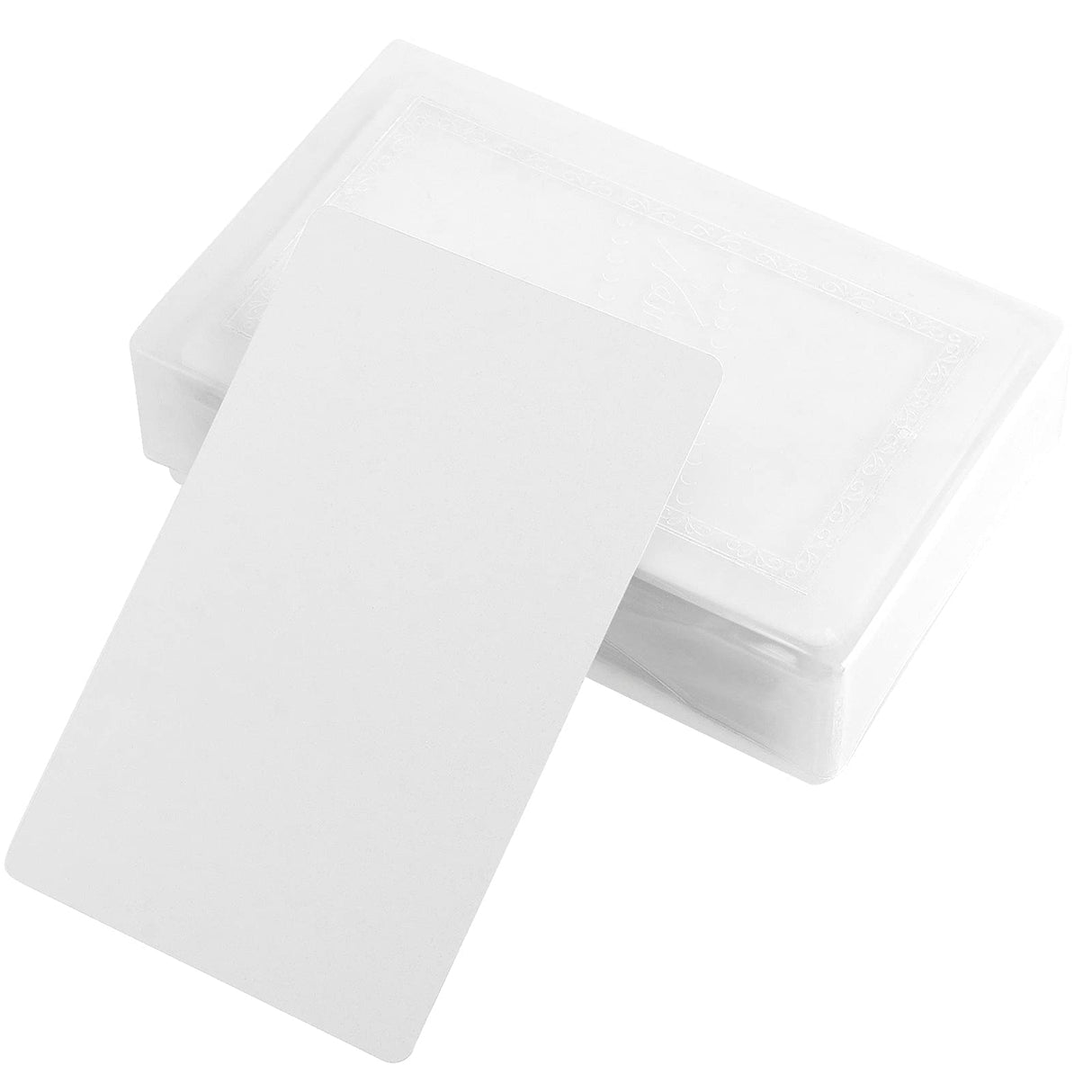 HEIHAK 100 PCS 3.4 x 2.1 Inch Sublimation Metal Business Cards, White Aluminum Blank Smooth Name Cards Gift Cards VIP Cards for Most Custom Laser Engraving, 0.01 inches Thick HEIHAK