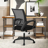 Mesh Computer Chair Home Office Chair Ergonomic Desk Chair with Lumbar Support& Armrest, Adjustable Mid Back Task Chair Rolling Swivel Executive Chairs for Adults, Black YIQIEDEY