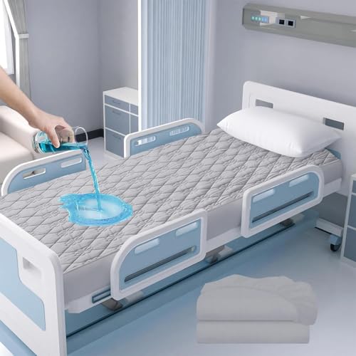 Waterproof Hospital Mattress Cover Protector Bed Sheet 36" x 80" x 9" Hospital Grade Incontinence Protection, Breathable Fabric for Elderly, Adults Machine Washable VOPHIA