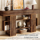 Einhomn 63 Inches Entryway Table, Wooden Console Table with Storage, Narrow Sofa Table Behind Couch, Farmhouse Long Entry Hallway Tables for Entrance, Foyer, Living Room, Rustic Brown Einhomn