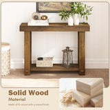 HOKYHOKY Solid Wood Console Table for Entryway, 42.5" Farmhouse Entryway Tables Thickened Tabletop and Legs Rustic Narrow Skinny Behind Couch Sofa Table for Living Room, Hallway, Foyer HOKYHOKY