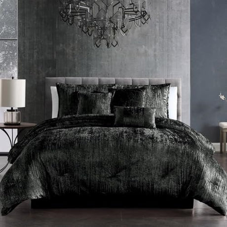 Riverbrook Home Turin Comforter Set, Queen, Black, 7-Piece Set Riverbrook Home