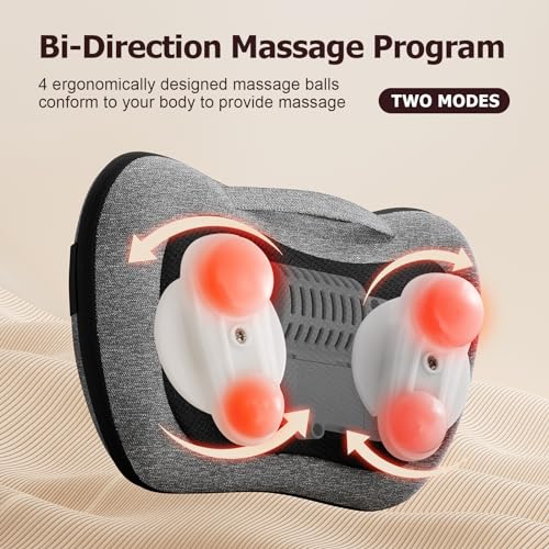VIKTOR JURGEN Shiatsu Back Massager with Heat, Mothers Day Gifts for Mom, Dad, Women, Men, Deep Tissue Massage for Neck, Shoulder, Upper & Lower Back Pain Relief, Electric Kneading 3D Massage Pillow VIKTOR JURGEN