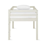 DHP Milton Twin Loft Bed, White, Traditional Small Space Junior Size, Horizontal Paneling, Sturdy Wood Construction DHP