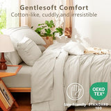 CozyLux Full Size Comforter Sets Beige, 7 Pieces Soft Pinch Pleat Bed in a Bag Full Comforter Set with Sheets, Boho Bed Set with Down Alternative Comforter, Sheets, Pillowcases & Shams CozyLux