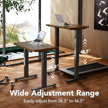 HUANUO 71 x 30 inch Electric Standing Desk Adjustable Height, 4 Memory Height Settings, Sit Stand Up Desk for Home Office & Computer Workstation, Black Walnut HUANUO