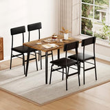 Garvee Dining Table Set for 4, Wood Kitchen Table with 4 Upholstered Chairs, Space-Saving Kitchen and Dining Room Furniture for Small Spaces, Apartment Garvee