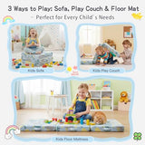 Tiita Foldable Floor Mattress for Kids-Glow in The Dark Toddler Nap Mat with Storage Bag, Portable Toddler Floor Futon for Travel, Daycare, Camping, RV, Playroom, Green Dinosaur Tiita