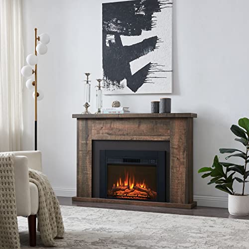 Efiretric® Adam Electric Fireplace Insert with Front Trim Kit, 23" W x 17" H (EF447) with Front Trim Kit, 1500W Heater, Remote Control and Timer EFIRETRIC