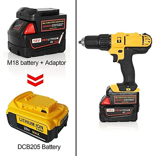 MIL18DL Adapter for Milwaukee to for Dewalt Battery, for Milwaukee M18 18V Lithium Battery Convert to for Dewalt 20V MAX XR Lithium Battery,Power for Dewalt 20V Cordless Tools - WoodArtSupply