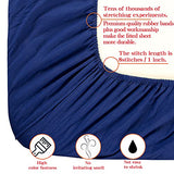 NTBAY Full Fitted Sheet Only - Brushed Microfiber Deep Pocket Fitted Sheet - Soft, Wrinkle-Free, Fade-Resistant, Stain-Resistant, Hotel Quality Fitted Bed Sheet, Navy Blue NTBAY