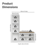 Madesa Hazel Kitchen Set 70" L Pantry Storage and Base Cabinet Engineered Wood Multiple Compartments Organization Unit - White Madesa