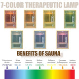 Homsido 2-3 Person Indoor Infrared Sauna, 11 Low EMF Far Infrared Carbon Panel Hemlock Wood Sauna Room Indoor Home Sauna with Tempered Glass Door,Bluetooth Speakers, Chromotherapy Lights(110V, 2100W) Homsido