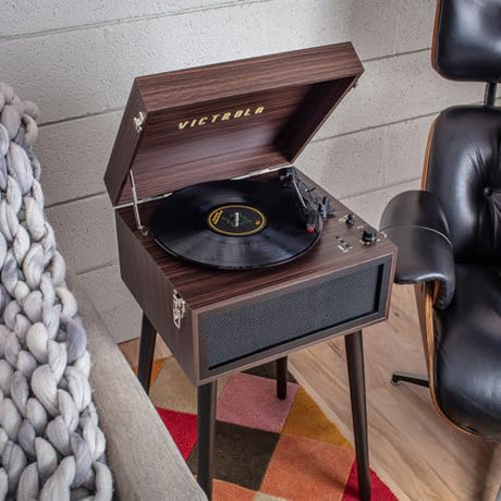 Victrola VTA-75-ESP Liberty 5-in-1 Turntable Music EntertainmentCenter with Bluetooth Wireless FM Radio USB Recorder Wood (Espresso) Victrola