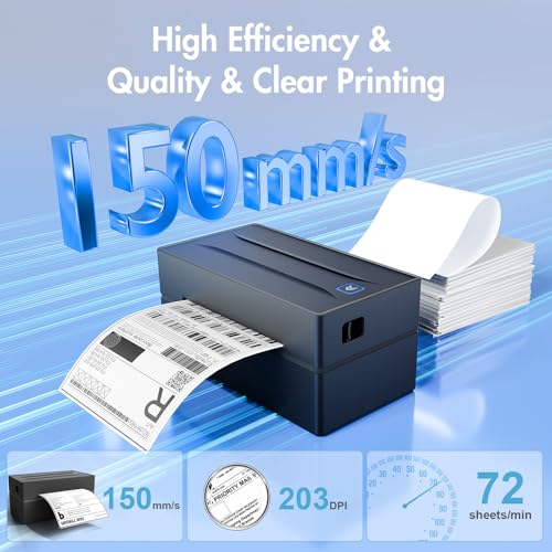 Bluetooth Thermal Shipping Label Printer: 4x6 Wireless Label Maker with Tape for Small Business - Compatible with iPhone, Android, Windows & Mac, Widely Used for USPS UPS Amazon Shopify Etsy