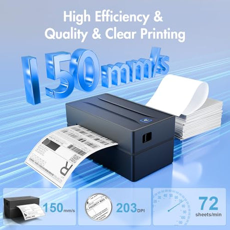 Bluetooth Thermal Shipping Label Printer: 4x6 Wireless Label Maker with Tape for Small Business - Compatible with iPhone, Android, Windows & Mac, Widely Used for USPS UPS Amazon Shopify Etsy NULLTONEX