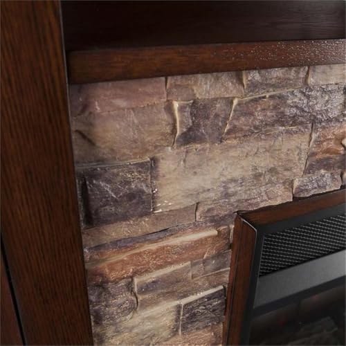 Southern Enterprises Rollins Convertible Corner Infrared Electric Media Fireplace 52" Wide, Espresso Finish and Faux Stone SEI Furniture