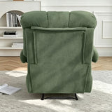 GEEVIVO Recliner Chair, Manual Armchair for Adults with Adjustable Push Back & Side Pocket Small Single Sofa Overstuffed Upholstered for Living Room, Bedroom, Home Theater, Green