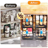 Pull out Cabinet Organizer Fixed with Adhesive Nano Film,Heavy Duty Slide out Pantry Shelves Drawer Storage,Sliding Mesh Cabinet Basket with Handle for Kitchen, Bathroom,Home, 11.8"W X15.7"D X6.2"H Kitstorack