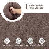 ANJ Manual Recliner Chair for Adults, Faux Leather Reclining Chair with Padded Arms and Overstuffed Backrest, Single Recliner Sofa for Living Room, Coffee Brown