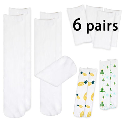 ARKBAODAN 6 Pairs sublimation socks blanks adult 15.7 Inch Football blank socks Sublimation High Socks Printable Athletic Crew Socks for Men Women Teen Sports Socks Party Decoration