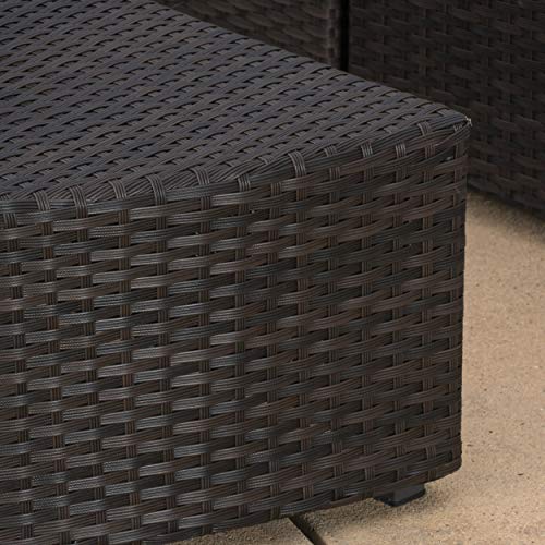 Christopher Knight Home Santa Cruz Outdoor Wicker Sectional Sofa Set with Water Resistant Cushions, 6-Pcs Set, Brown Christopher Knight Home