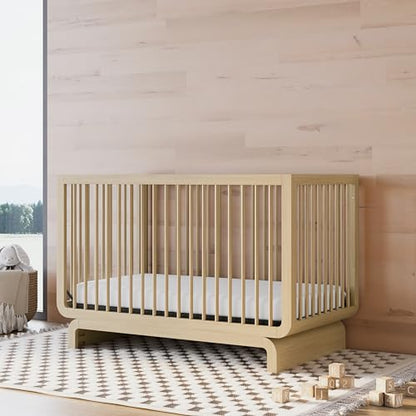 Storkcraft Santorini Deluxe 5-in-1 Convertible Crib with Bonus Toddler Guardrail (Driftwood) – GREENGUARD Gold Certified, Toddler Guardrail Included in Box, Fits Standard Crib Mattress - WoodArtSupply