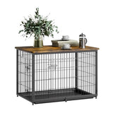 VEVOR 38" Dog Crate Furniture, Dog Kennel Furniture with Double Doors, 2-in-1 Decorative Wooden Dog Crate with Removable Tray, Dog Crate End Table Hold up to 70 lbs for Small, Medium Dogs Brown VEVOR