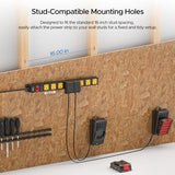 CRST 8 Outlet Metal Long Power Strip, 2100J Heavy Duty Surge Protector Power Strip, 6 FT Cord Mountable Wide Spaced Workshop Garage Power Strip, 15amp/1875W(Black+Yellow) CRST