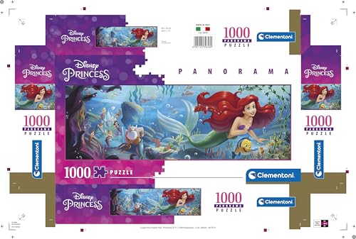 Clementoni 39658 Disney Princess 1000 Pieces, Jigsaw Puzzle for Adults-Made in Italy, Multicolored Clementoni