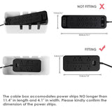 Cable Management Box by Baskiss, 12x5x4.5 inches, Wood Lid, Wire Organizer for Desk TV Computer USB Hub System to Cover and Hide & Power Strips & Cords Baskiss
