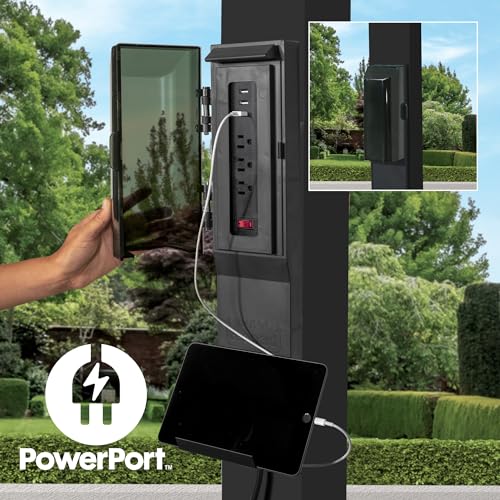 Backyard Discovery Trenton 14x12 All Season Galvanized Steel Pergola, Black, Sail Shade Soft Canopy, Rust Resistant, Support Wind and Snow, Patio, Deck, Backyard, Garden Backyard Discovery