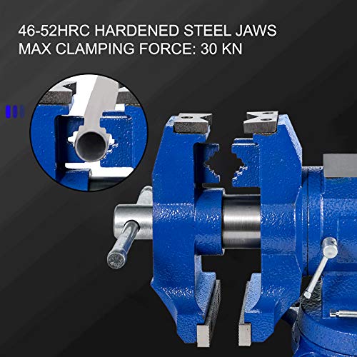 VEVOR Bench Vise 6 Inch, Double Swivel Rotating Heavy Duty Vise Head/Body Rotates 360°,Pipe Vise Bench Vices 30Kn Clamping Force,for Clamping Fixing Equipment Home or Industrial Use VEVOR