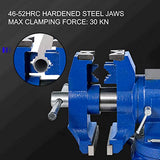 VEVOR Bench Vise 6 Inch, Double Swivel Rotating Heavy Duty Vise Head/Body Rotates 360°,Pipe Vise Bench Vices 30Kn Clamping Force,for Clamping Fixing Equipment Home or Industrial Use VEVOR