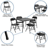 Flash Furniture Madison 5-Piece Folding Card Table and Chairs Set, Portable Event Table and Chairs Set, Black Flash Furniture
