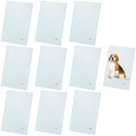 10 PCS Sublimation Glass Photo Frames Bulk, Blank Tempered Glass Frames, Glass Picture Frames 4.3 x 6.3 Inches Heat Transfer Frames with Display Stands for DIY Personalized Gift Tideme