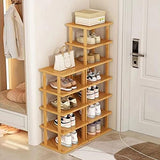 SAN HE 12-Tier Bamboo Shoe Rack - Vertical Slim Organizer for Small Spaces SAN HE