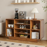 RARZOE Large Record Player Stand with Vinyl Storage, 5-Tier AV Media Stereo Cabinet, Curved Vinyl Record Storage Cabinet Turntable Stand with Adjustable Shelves for Living Room Recording Studio RARZOE