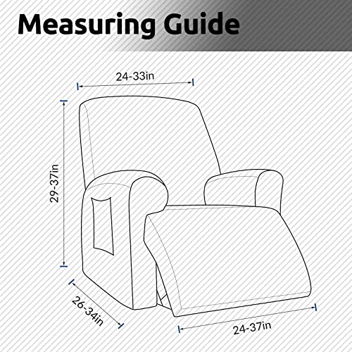 KEKUOU Recliner Chair Covers,Lazy Boy Recliner Covers Stretch Couch Cover Slipcovers 1 Piece Furniture Protector with Elastic Bottom for Dog,Kids.(Recliner, Navy Blue)