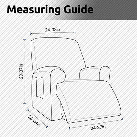 KEKUOU Recliner Chair Covers,Lazy Boy Recliner Covers Stretch Couch Cover Slipcovers 1 Piece Furniture Protector with Elastic Bottom for Dog,Kids.(Recliner, Navy Blue) KEKUOU