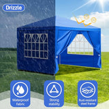10'x10' Party Tent Outdoor Event Tents with 4 Removable Sidewalls, Large Event Tent Canopy Waterproof for Parties Patio Birthday All Season Outdoor Blue Gainvieyee