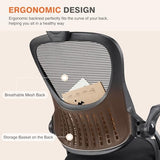 Sweetcrispy Home Office Managerial Executive Chair, High-Back Mesh with Adjustable Headrest, Flip-up Armrest Comfortable Lumbar Support, Comfy Arms for Bedroom,Study,Student Sweetcrispy